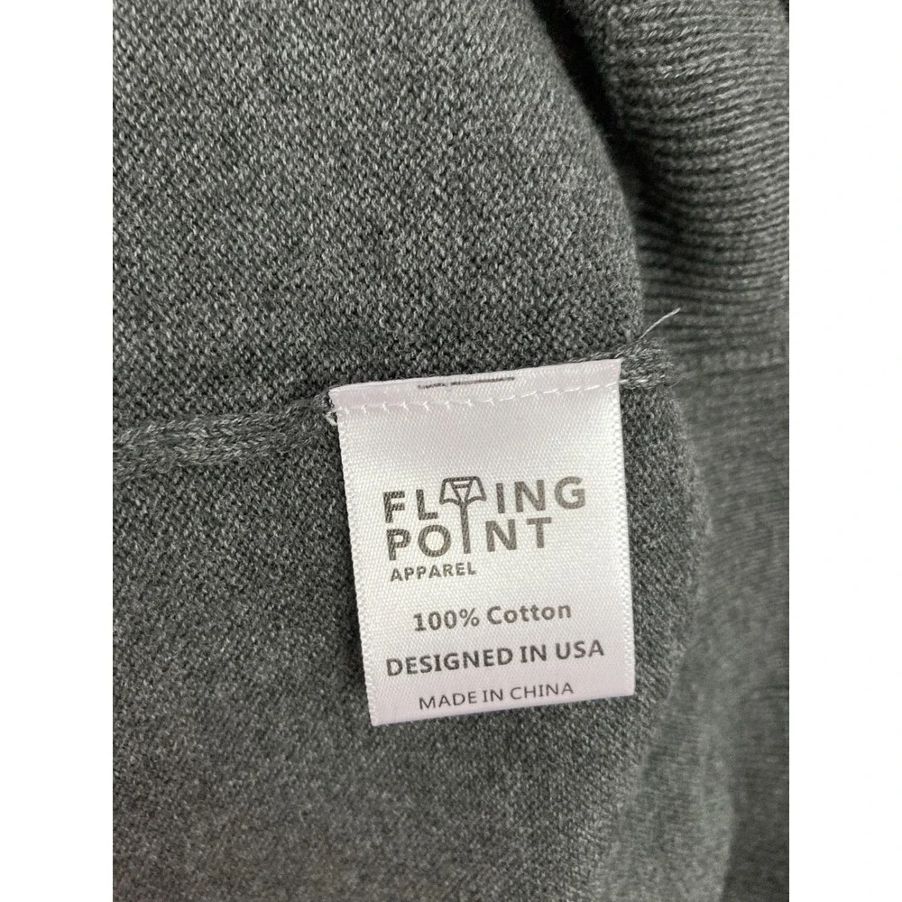 Vtg Flying Point Apparel Sweater Men XL Vneck Cotton 1 Piece Shirt Collar NEW